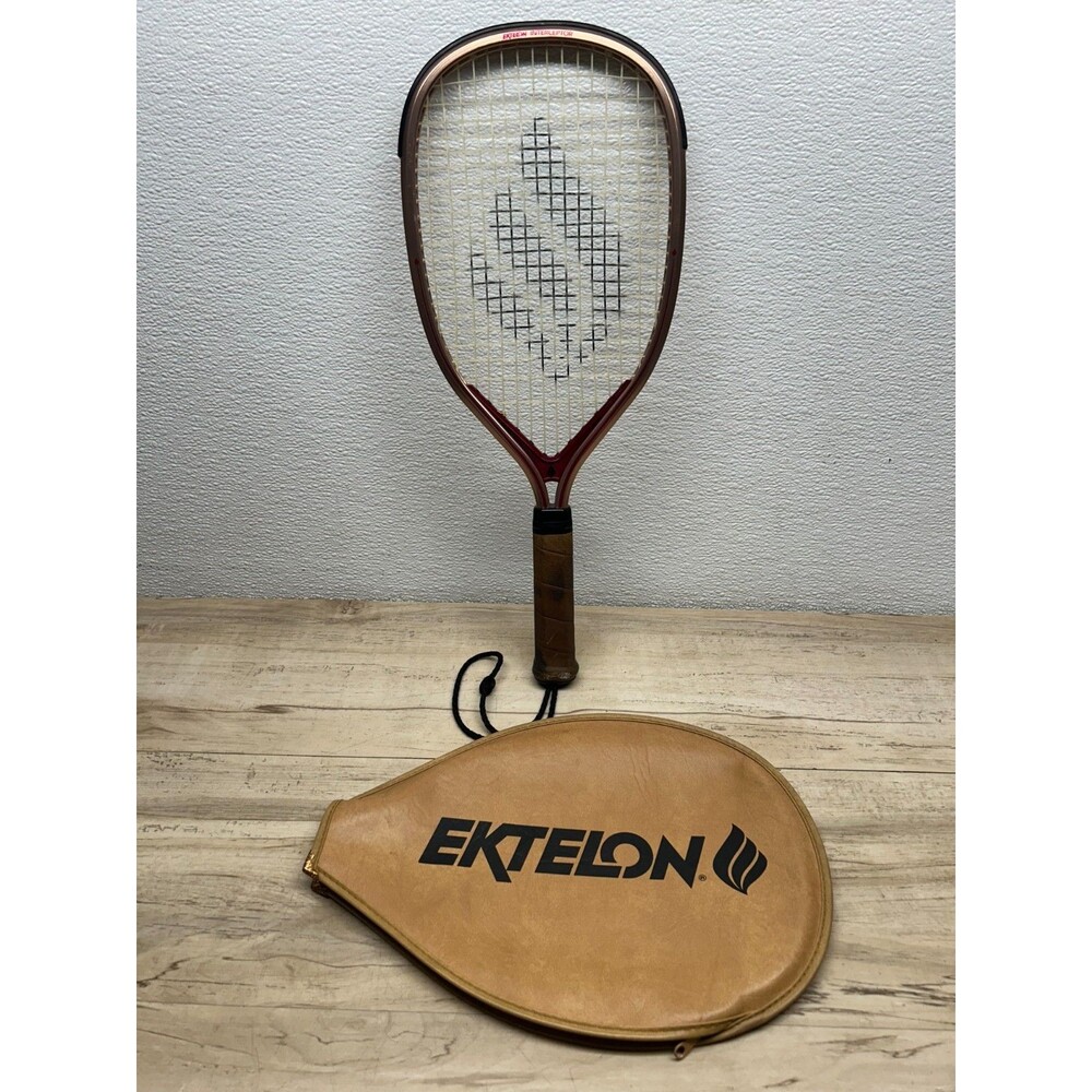 Vintage Ektelon Interceptor Racquetball Racquet With Leather-Like Zipped Cover